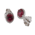 Orecchini in oro bianco 18K con diamanti pavè con rubino centrale da 0.69 a 3.28 ct