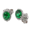 Orecchini in oro bianco 18K con diamanti pavè con smeraldo centrale da 0.79 a 2.58 ct