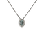 Ciondolo in oro bianco 18K con diamanti pavè con acquamarina centrale da 0.29 a 1.00 ct