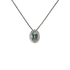 Ciondolo in oro bianco 18K con diamanti pavè con acquamarina centrale da 0.29 a 1.00 ct