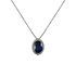 Ciondolo in oro bianco 18K con diamanti pavè con zaffiro centrale da 0.35 a 1.54 ct