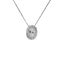 Ciondolo in oro bianco 18K con diamanti pavè con acquamarina centrale da 0.40 a 1.40 ct