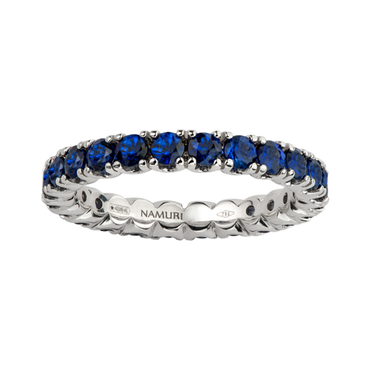 Fedina Giro Oro Bianco 18K con Zaffiri