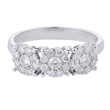 Anello Trilogy Oro bianco 18K con Diamanti da 0.26 a 0.57 ct