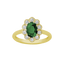 Anello Oro giallo 18K con Diamanti e Smeraldo