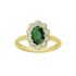Anello Oro giallo 18K con Diamanti e Smeraldo