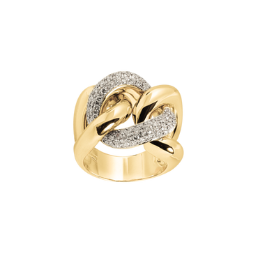 Anello oro giallo 18K con diamanti