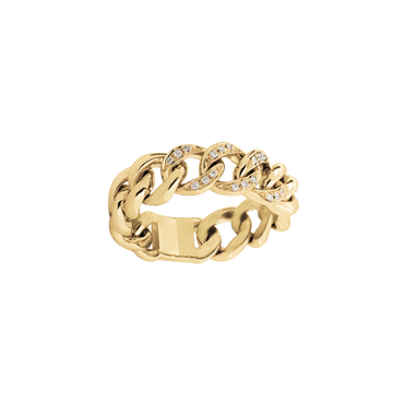 Anello oro giallo 18K con diamanti