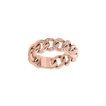 Anello oro rosa 18K con diamanti