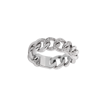 Anello oro bianco 18K con diamanti