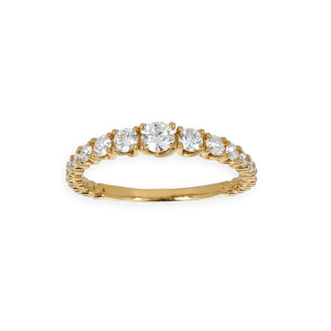 Anello Degradè in Oro Giallo 18K con Diamanti da 0.71 a 3.32 ct