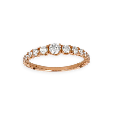 Anello Degradè in Oro Rosa 18K con Diamanti da 0.71 a 3.32 ct