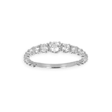 Anello Degradè in Oro Bianco 18K con Diamanti da 0.71 a 3.32 ct