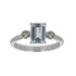Anello oro bianco 18K con diamanti acquamarina da 0.04 a 0.06 ct