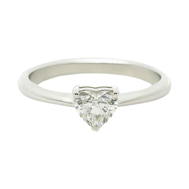 Anello solitario oro bianco 18K con diamanti cuore da 0.25 a 0.51 ct