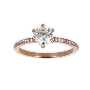 Anello in oro rosa 18K con diamanti da 0.40 a 1.15 ct