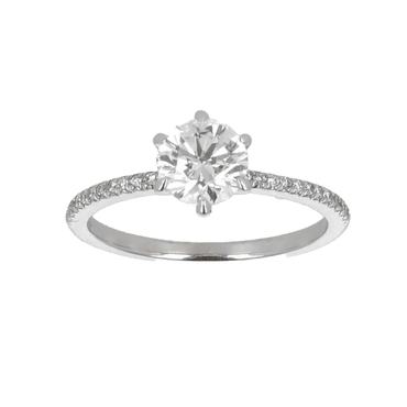 Anello oro bianco 18K con diamanti da 0.40 a 1.15 ct