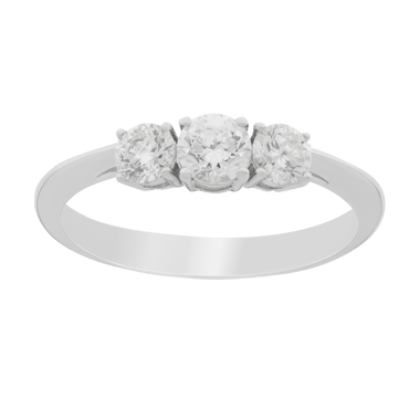 Anello trilogy oro bianco 18K con diamanti da 0.55 a 1.50 ct