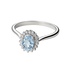 Anello acquamarina con diamanti e oro bianco 18K