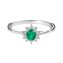 Anello smeraldo con diamanti e oro bianco 18K