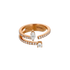 Anello in oro rosa 18K fantasia e 2 Diamanti Navette e Round