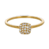 Anello oro giallo 18K con diamanti pavè quadro