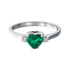 Anello smeraldo cuore con diamanti e oro bianco 18K