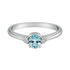 Anello acquamarina oval con diamanti e oro bianco 18K