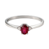 Anello rubino oval con diamanti e oro bianco 18K