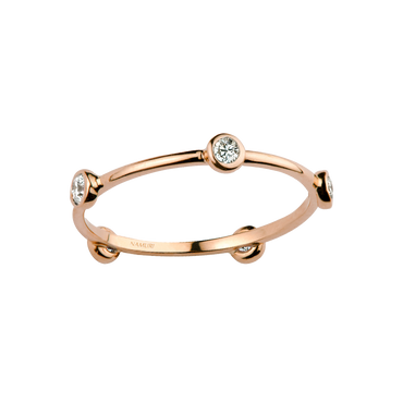 Anello Oro Rosa 18K con Diamanti