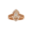 Anello Doppio Contorno Oro Rosa 18K con Diamanti Round e Navette Cut