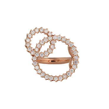 Anello in oro rosa 18K con diamanti