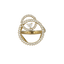 Anello in oro giallo 18K con diamanti con cuore