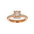 Anello Oro Rosa 18K con Diamanti Round e Emerald Cut