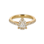 Anello Oro Giallo 18K con Diamanti Round e Pear Cut