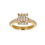 Anello Oro Giallo 18K con Diamanti Round e Princess Cut