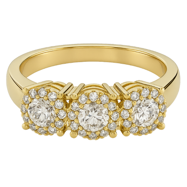 Anello trilogy mirage oro giallo 18K con diamanti da 0.26 a 0.95 ct