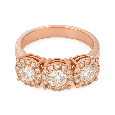 Anello trilogy mirage oro rosa 18K con diamanti da 0.26 a 0.95 ct