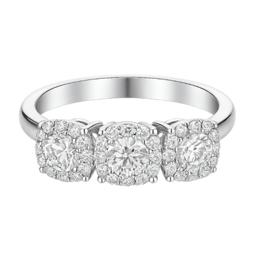 Anello trilogy mirage oro bianco 18K con diamanti da 0.26 a 0.95 ct