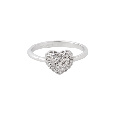 Anello Oro bianco 18K con Diamanti cuore da 0.16 a 0.40 ct