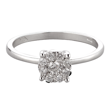 Anello Oro bianco 18K con diamanti da 0.09 a 0.19 ct
