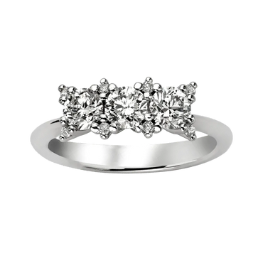 Anello trilogy oro bianco 18K con diamanti da 0.86 a 2.27 ct