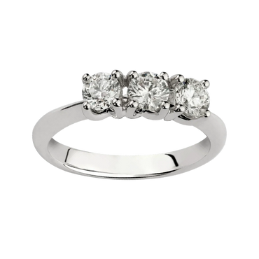 Anello trilogy oro bianco 18K con diamanti da 0.81 a 2.16 ct