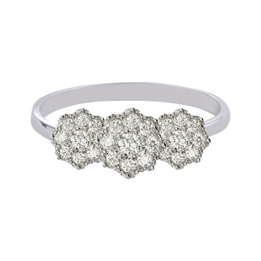 Anello Trilogy Oro bianco 18K con Diamanti