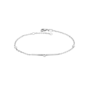 Bracciale Semirigido Oro Bianco 18K con Diamanti