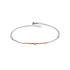 Bracciale Semirigido Oro Bianco/Rosa 18K con Diamanti