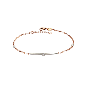 Bracciale Semirigido Oro Rosa/Bianco 18K con Diamanti
