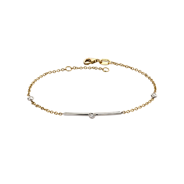 Bracciale Semirigido Oro Giallo/Bianco 18K con Diamanti