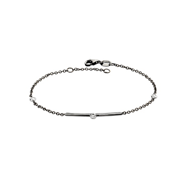 Bracciale Semirigido Oro brunito 18K con Diamanti