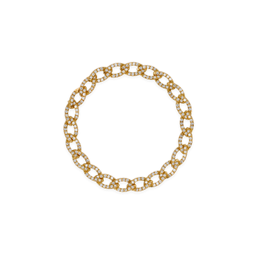 Bracciale Groumette in oro giallo 18K con Diamanti Pavè